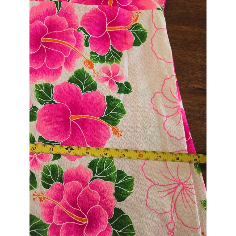 VTG Rare Pomare Hawaiian Sleeveless Cotton Dress Empire Waist Back Pleated 14 - Picture 15 of 16